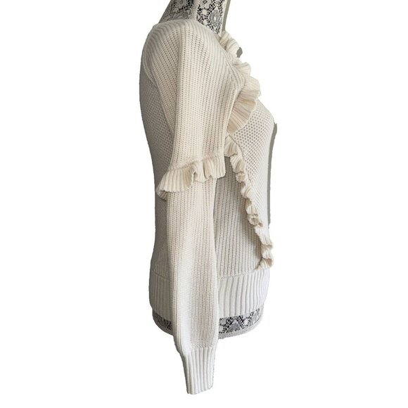 Ruffel Sweater, XS, women's Highline Collective, IVORY, long sleeve, BOHO - Picture 6 of 9